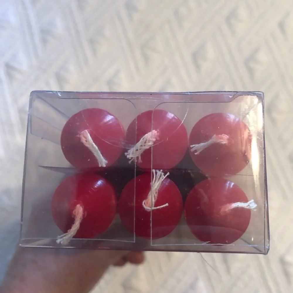 Crate&Barrel Red Taper Candle Set
